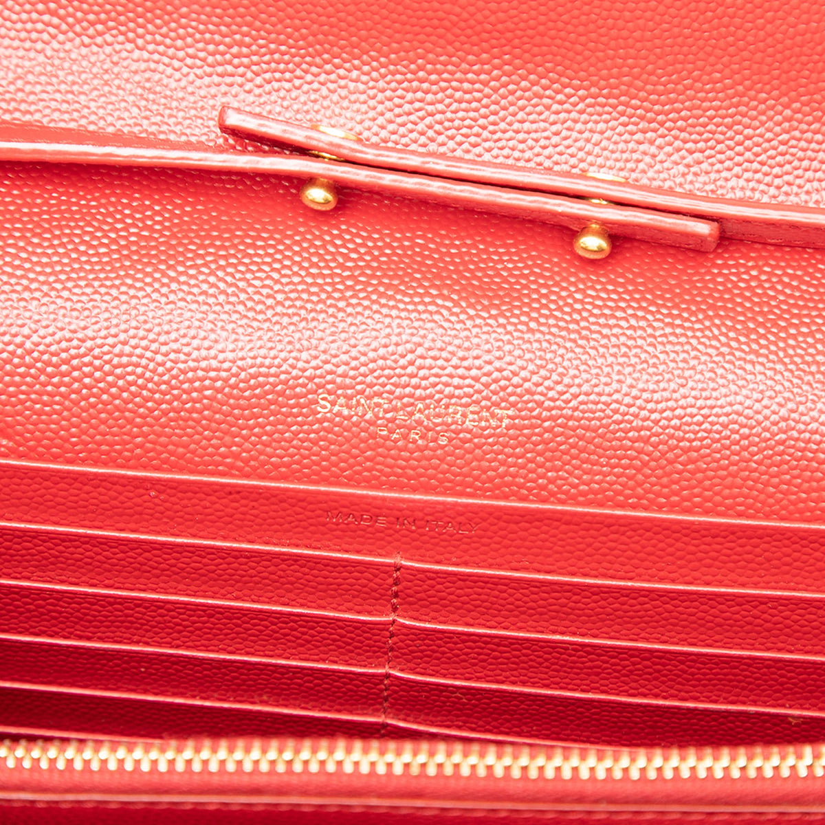 Saint Laurent Grain De Poudre Chevron Monogram Envelope Wallet on Chain