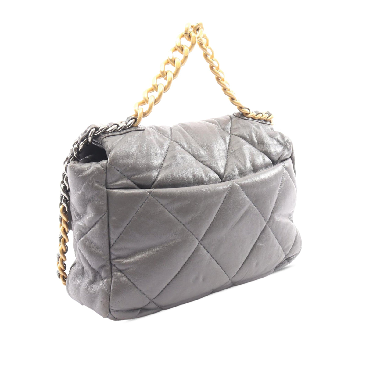Chanel Large Lambskin 19 Flap — Gray