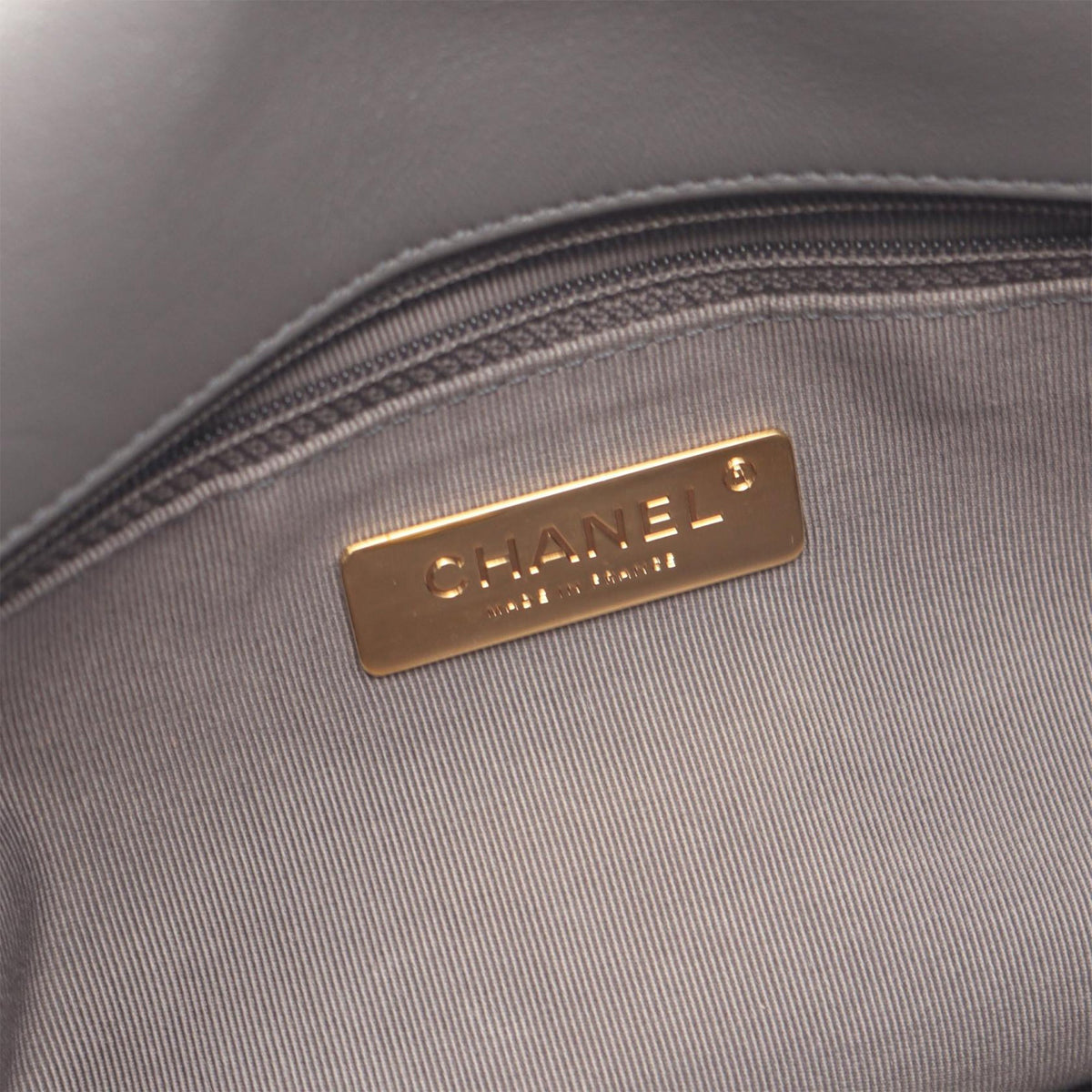 Chanel Large Lambskin 19 Flap — Gray
