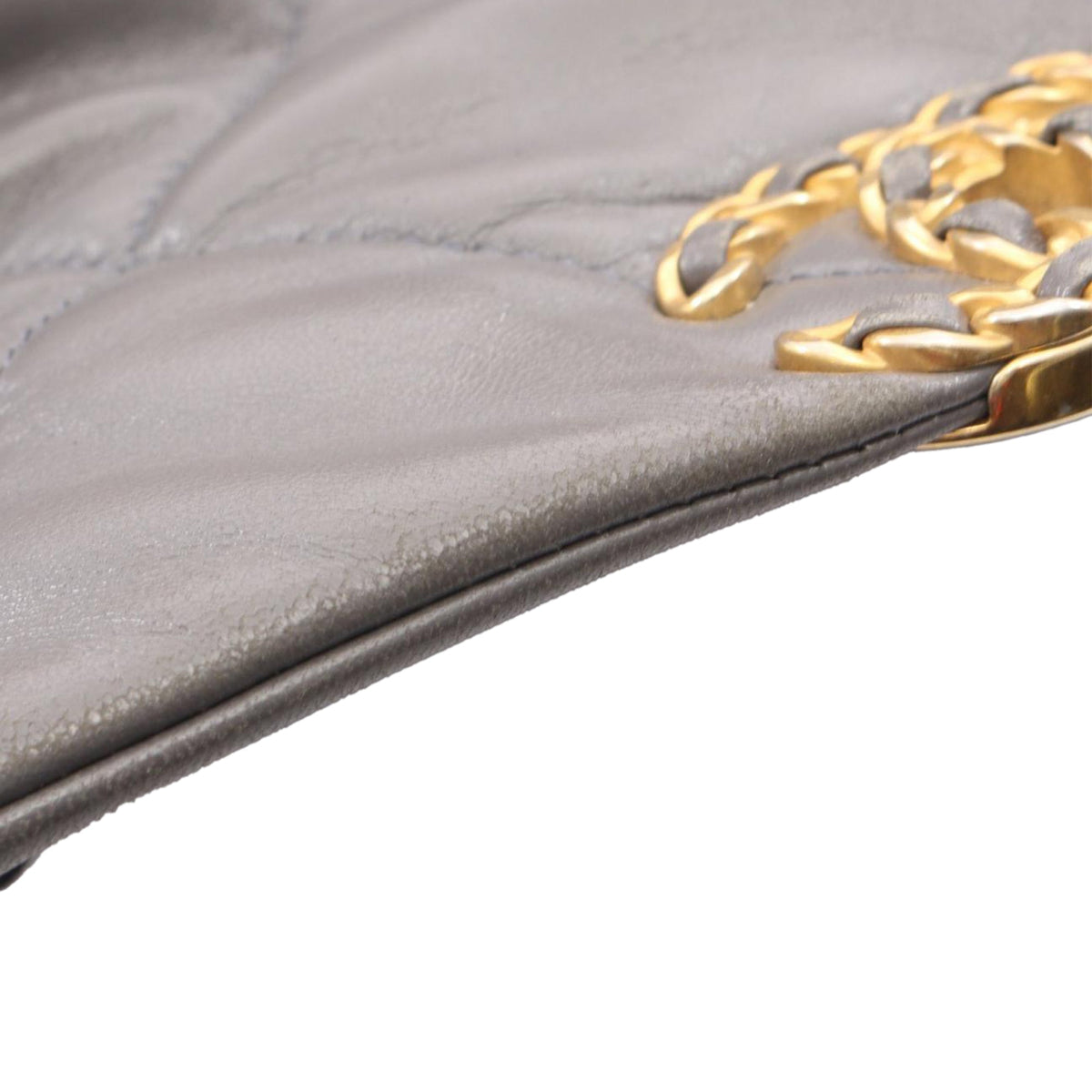 Chanel Large Lambskin 19 Flap — Gray