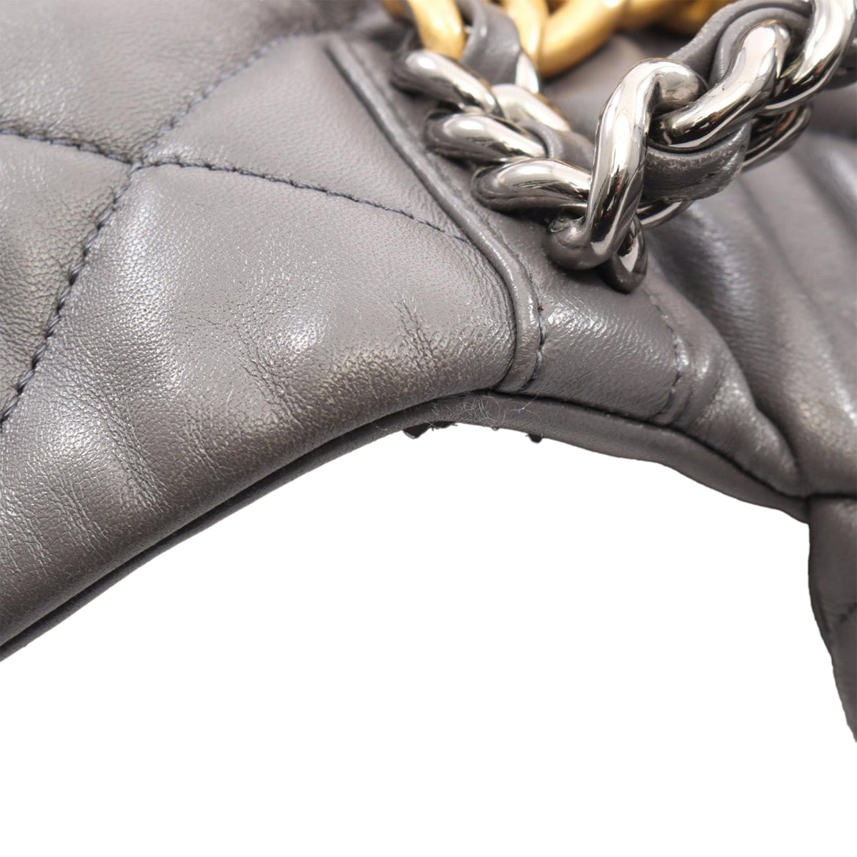 Chanel Large Lambskin 19 Flap — Gray