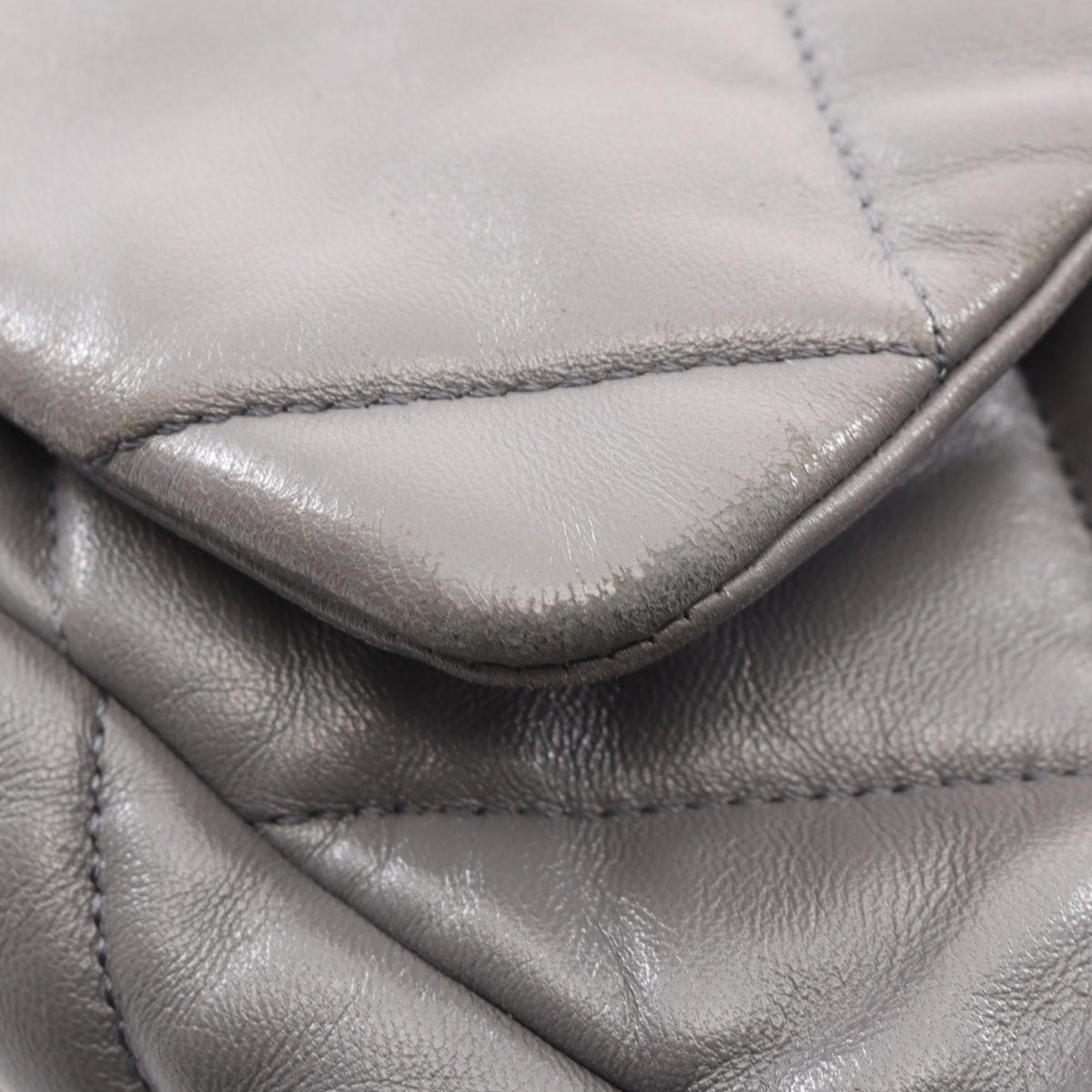 Chanel Large Lambskin 19 Flap — Gray