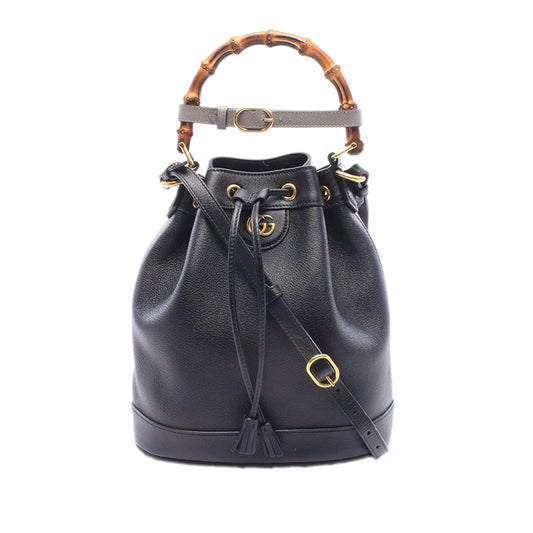 Gucci Calfskin Bamboo Diana Bucket Bag