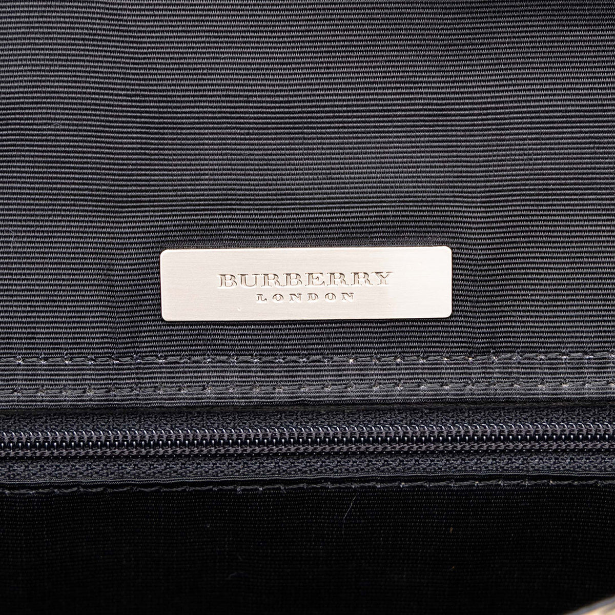 Burberry Nova Check Canvas Trimmed Leather Shoulder Bag — Black