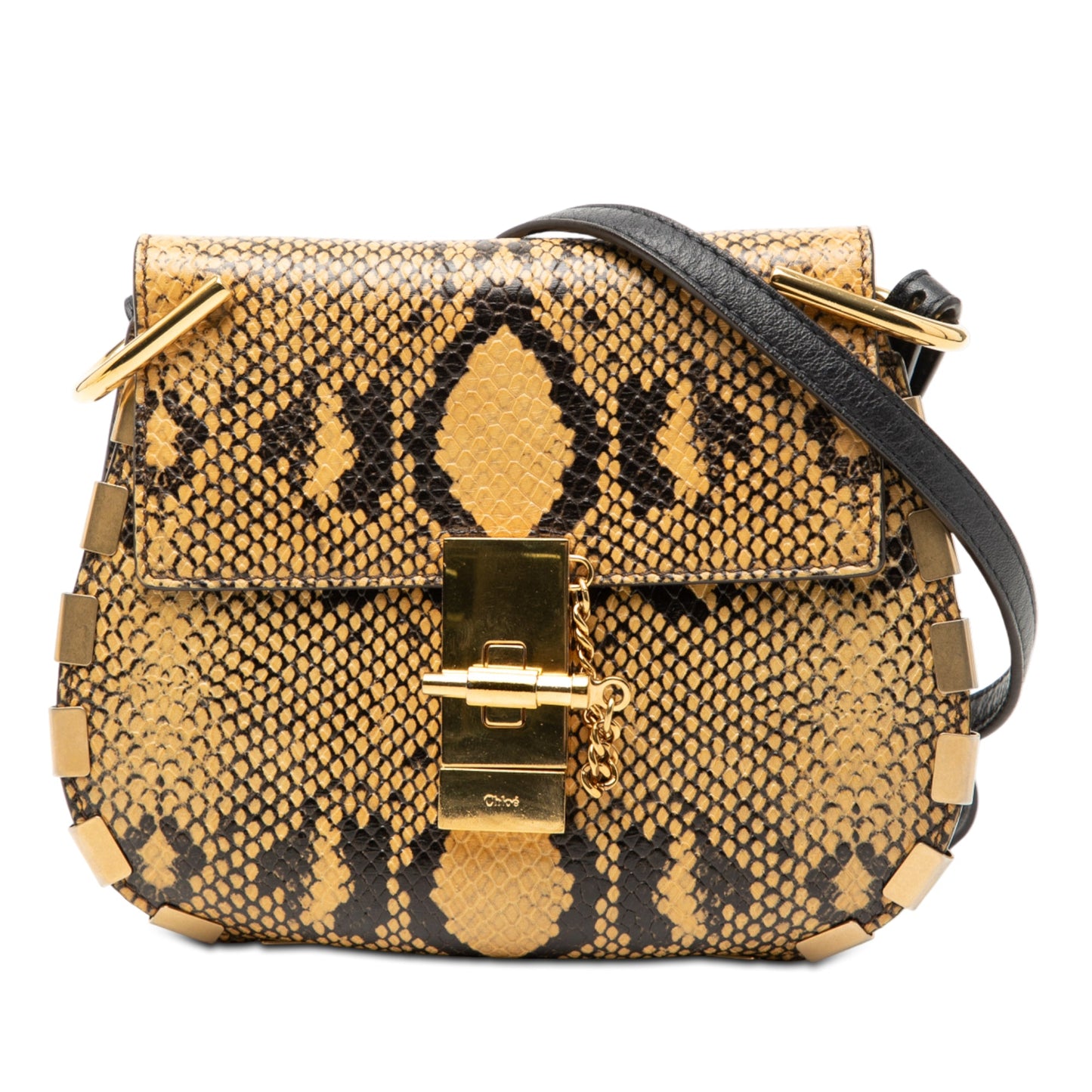 ChloÃ© Small Python Embossed Leather Drew Crossbody