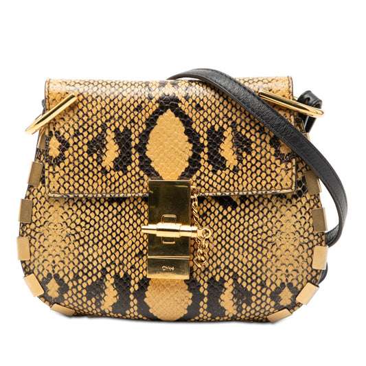 ChloÃ© Small Python Embossed Leather Drew Crossbody