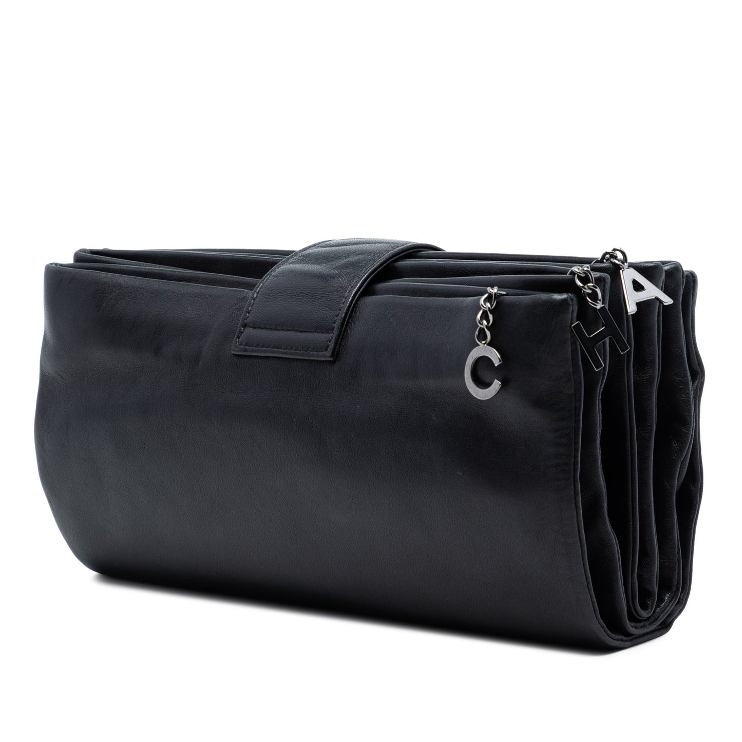 Lambskin Globe Emblem Clutch