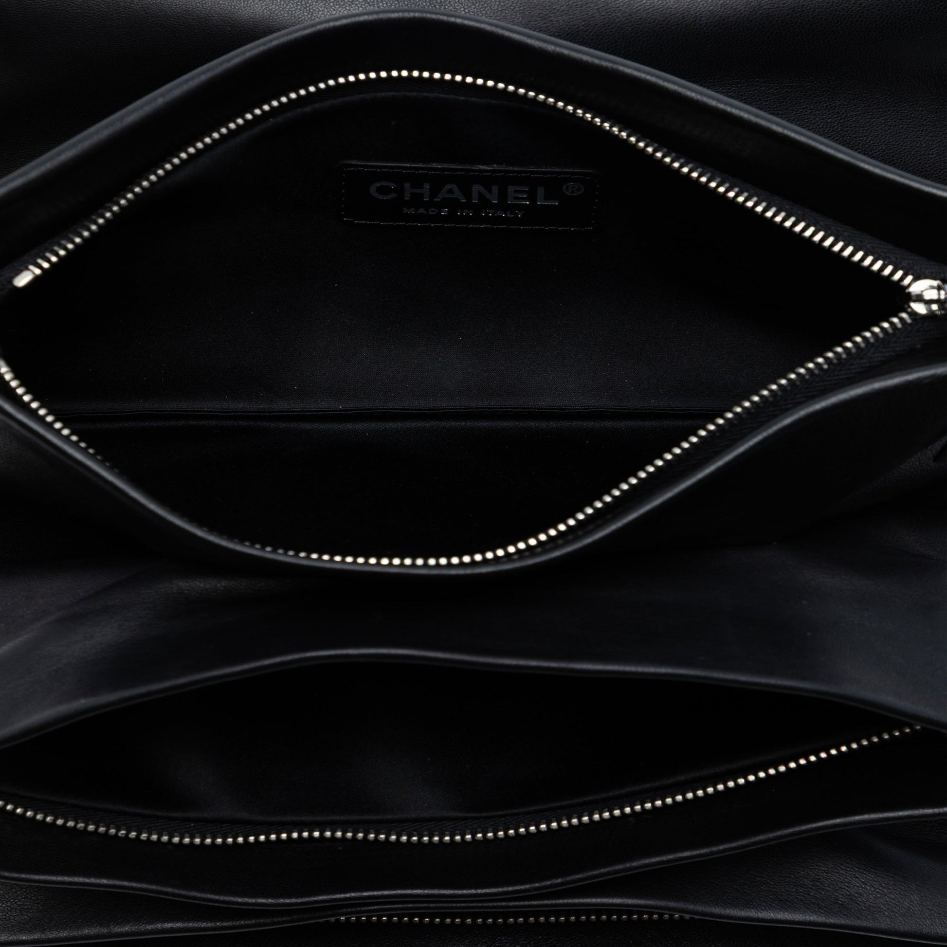 Lambskin Globe Emblem Clutch