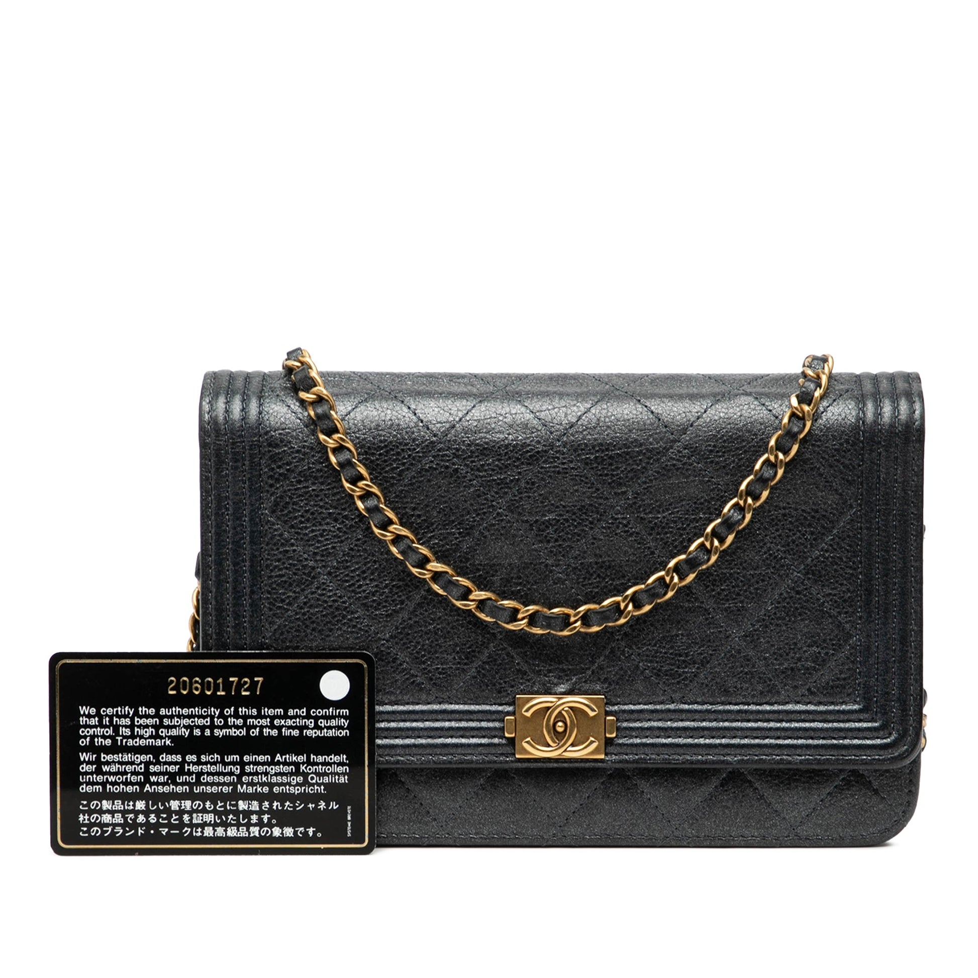Chanel Quilted Calfskin Boy Wallet on Chain