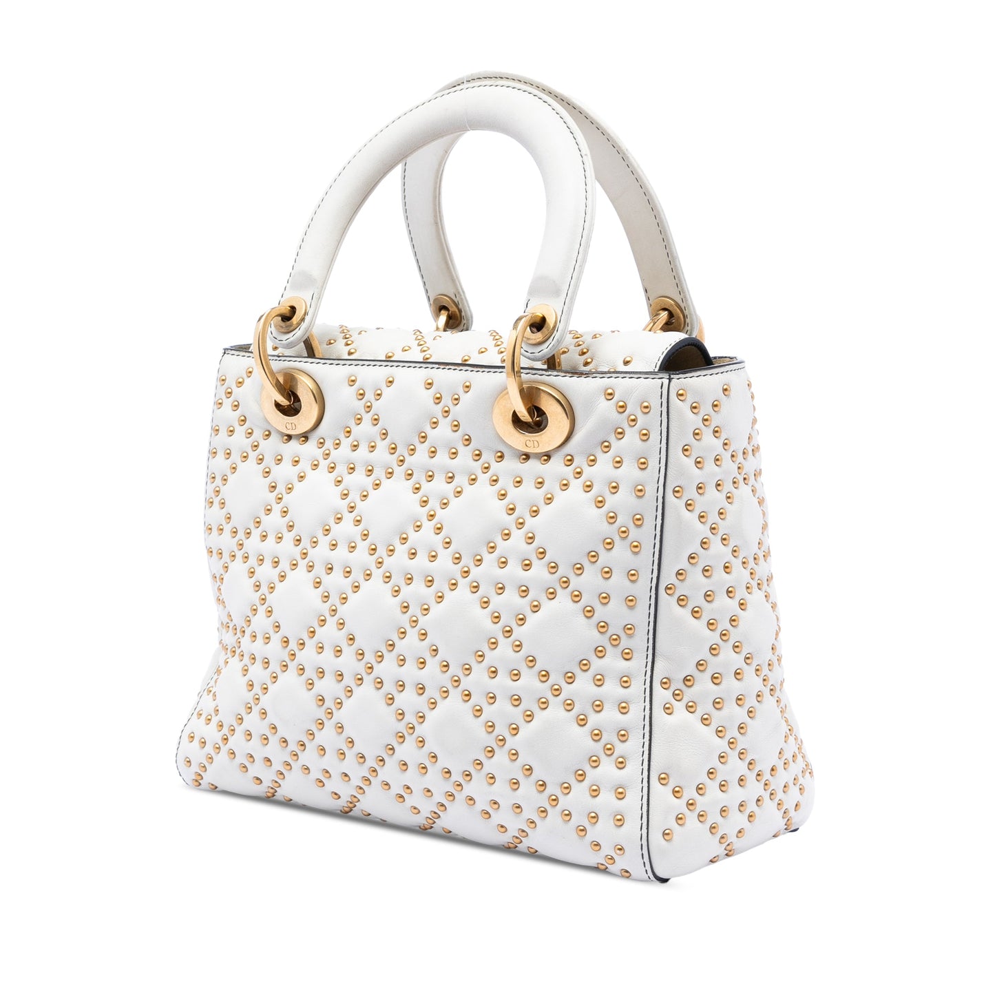 Dior Medium Lambskin Cannage Studded Supple Lady Dior