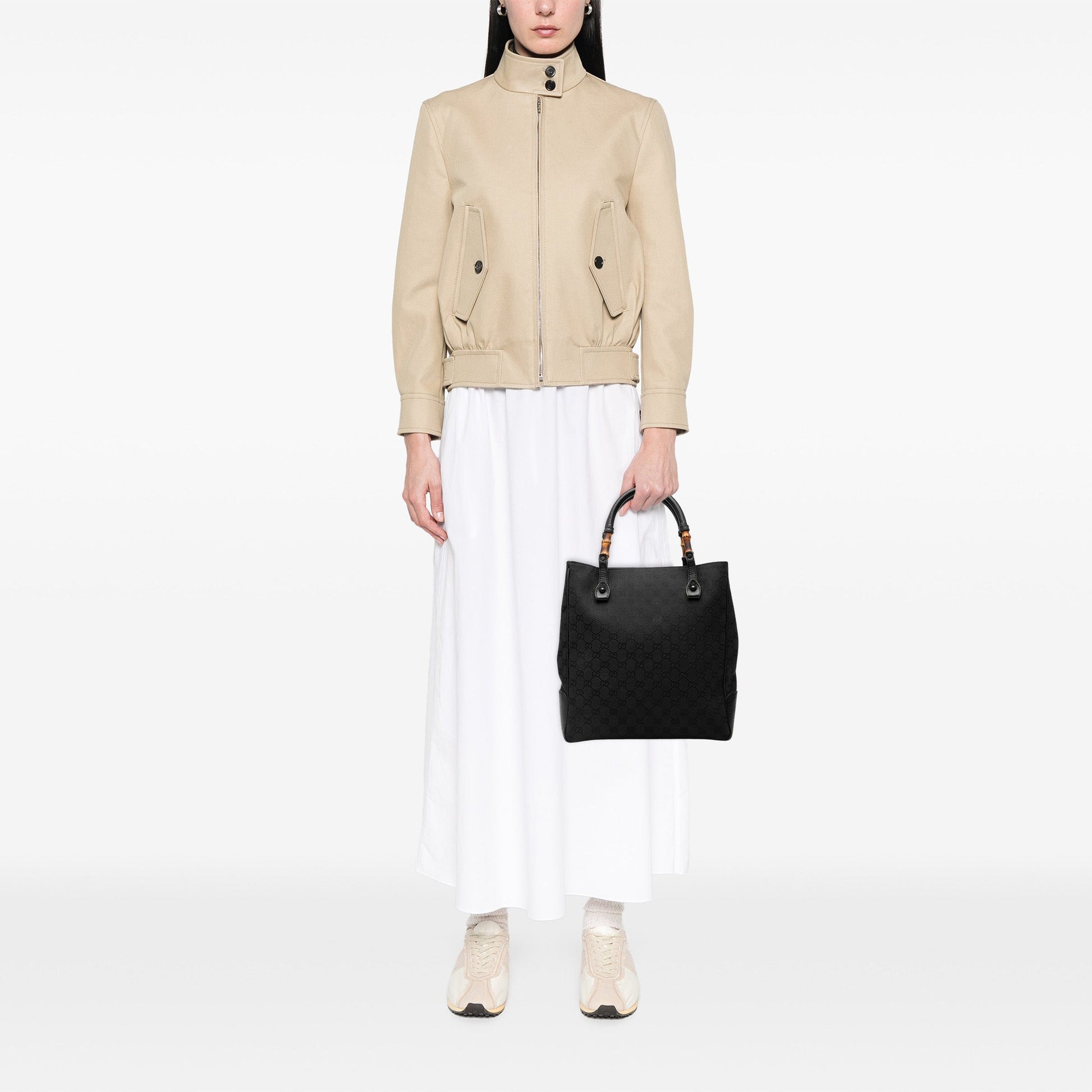 Gucci GG Canvas Bamboo Tote