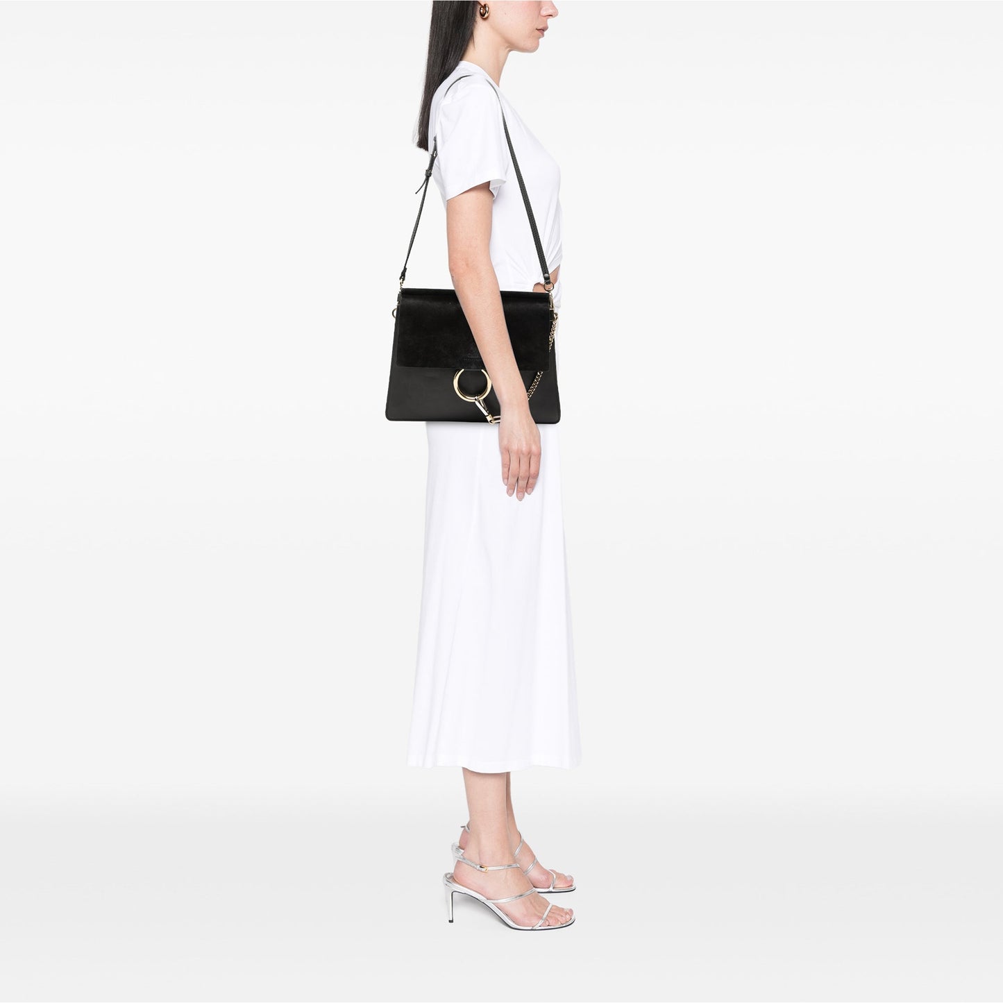 Chloé Medium Calfskin and Suede Faye Crossbody