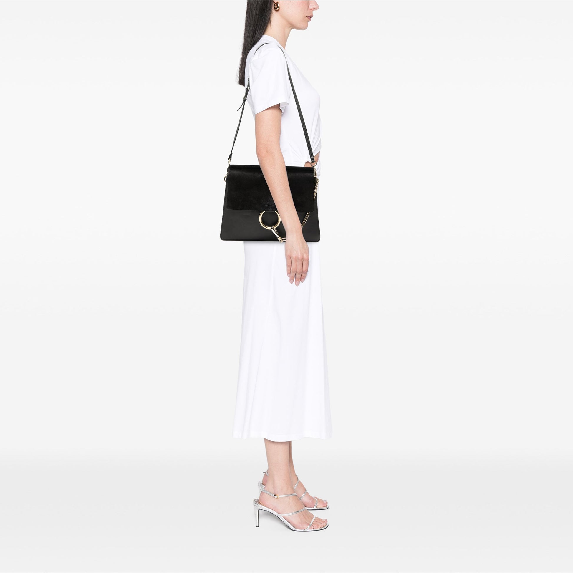 Chloé Medium Calfskin and Suede Faye Crossbody