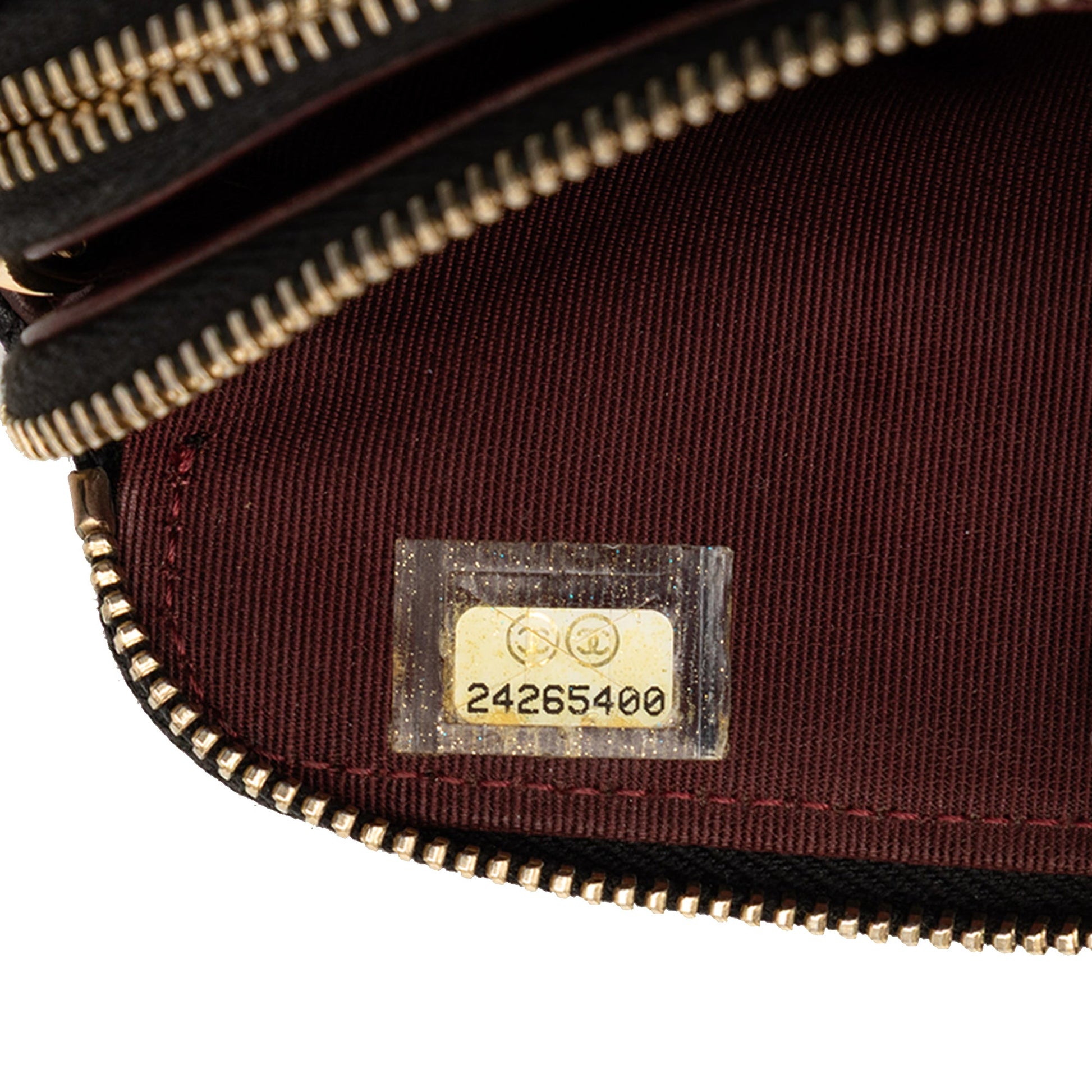 Chanel CC Quilted Lambskin Double Zip Clutch With Chain