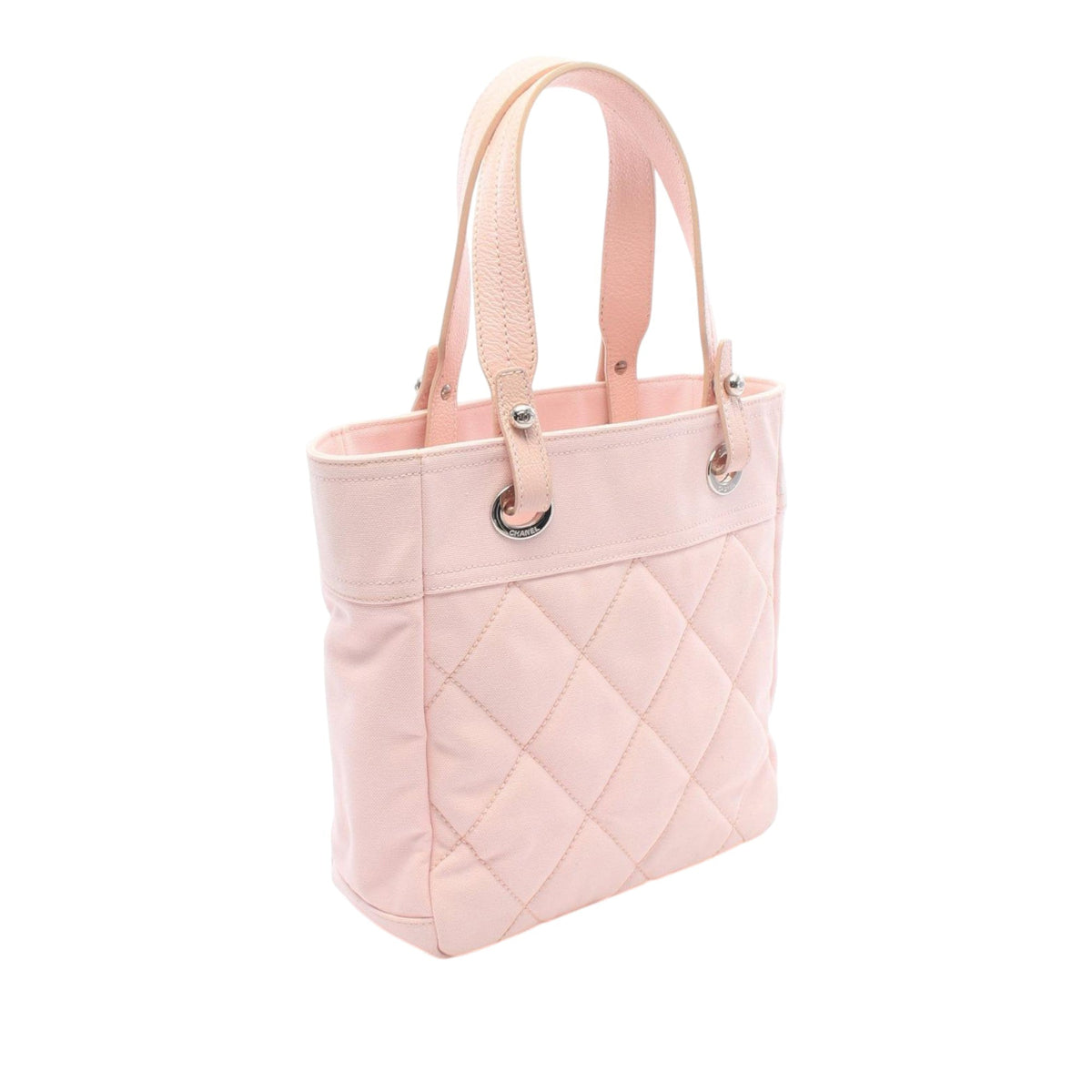 Chanel Small Quilted Canvas Paris Biarritz Tote — Pink