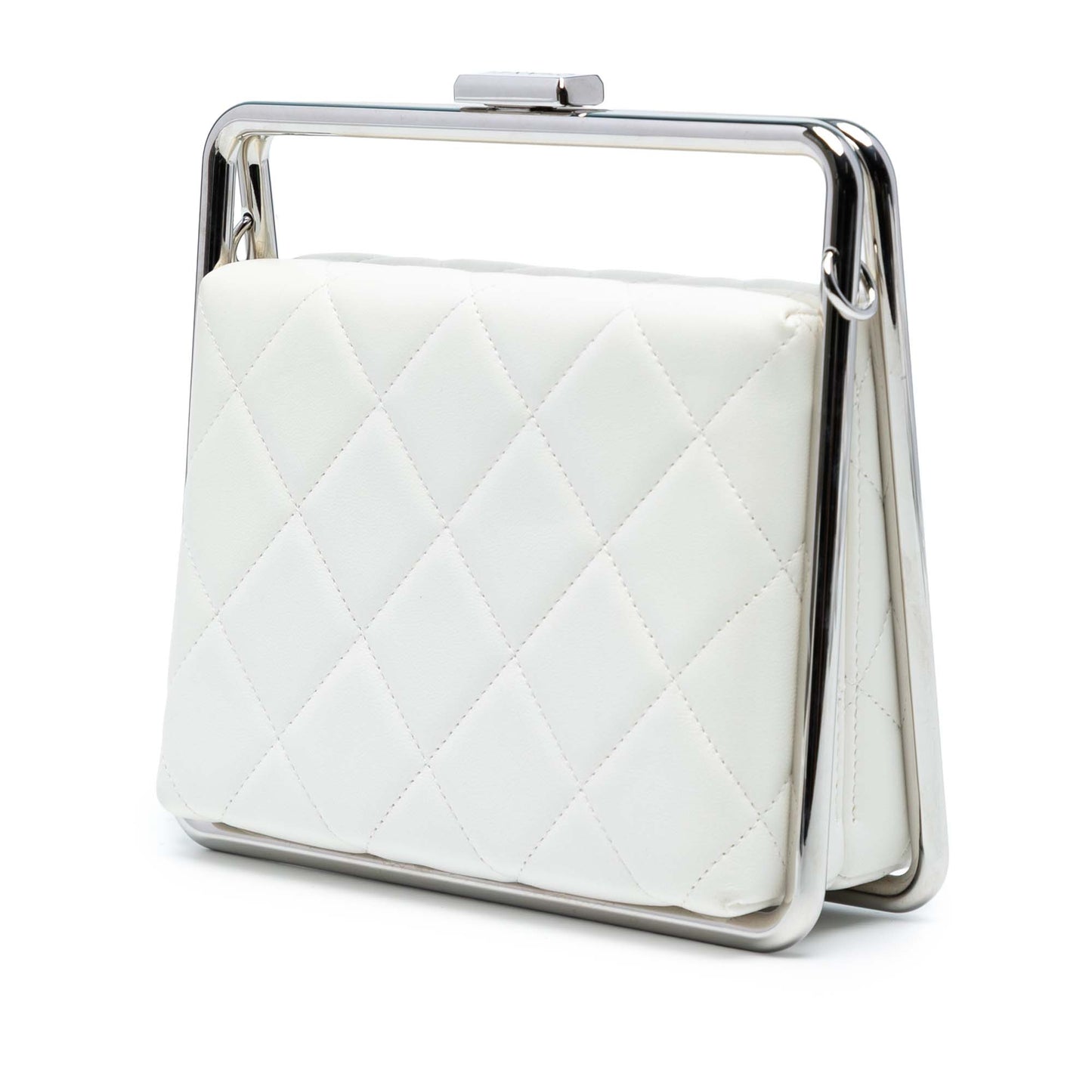 Chanel Quilted Lambskin Metal Bar Convertible Clutch