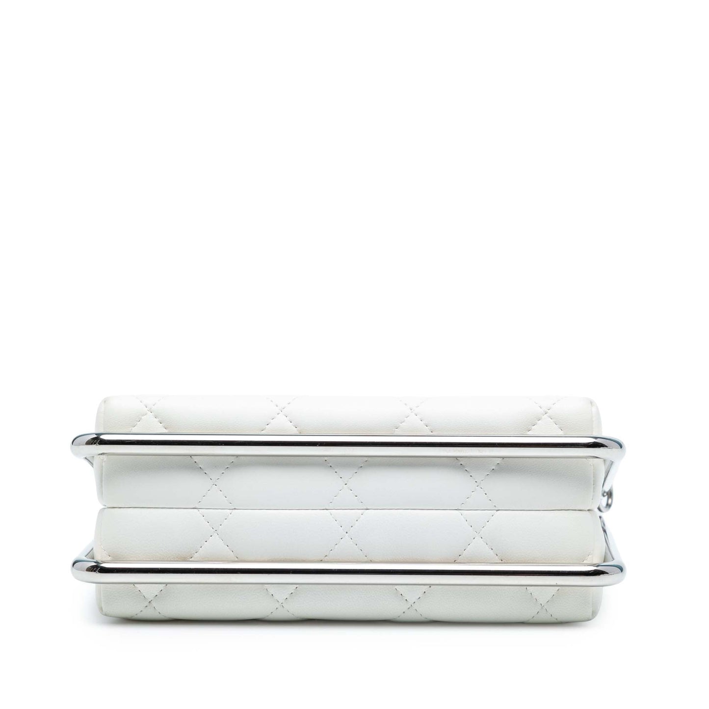 Chanel Quilted Lambskin Metal Bar Convertible Clutch