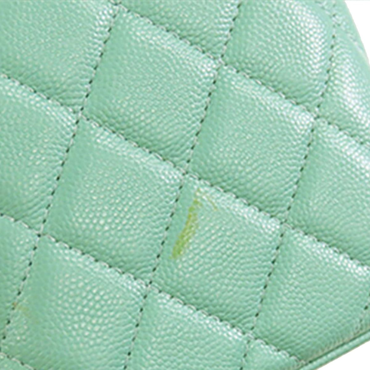 Chanel Small CC Caviar Top Handle Vanity Case with Chain