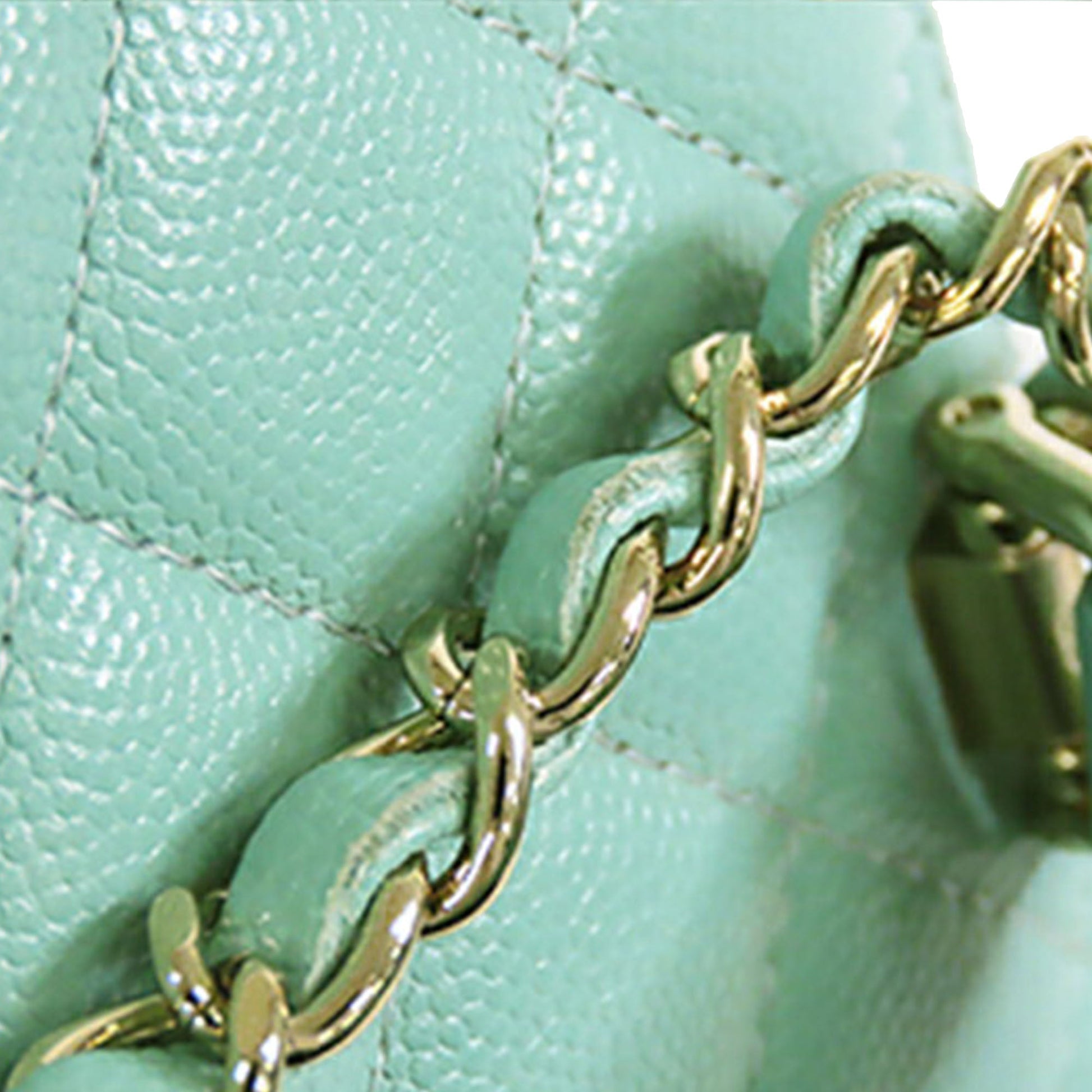 Chanel Small CC Caviar Top Handle Vanity Case with Chain