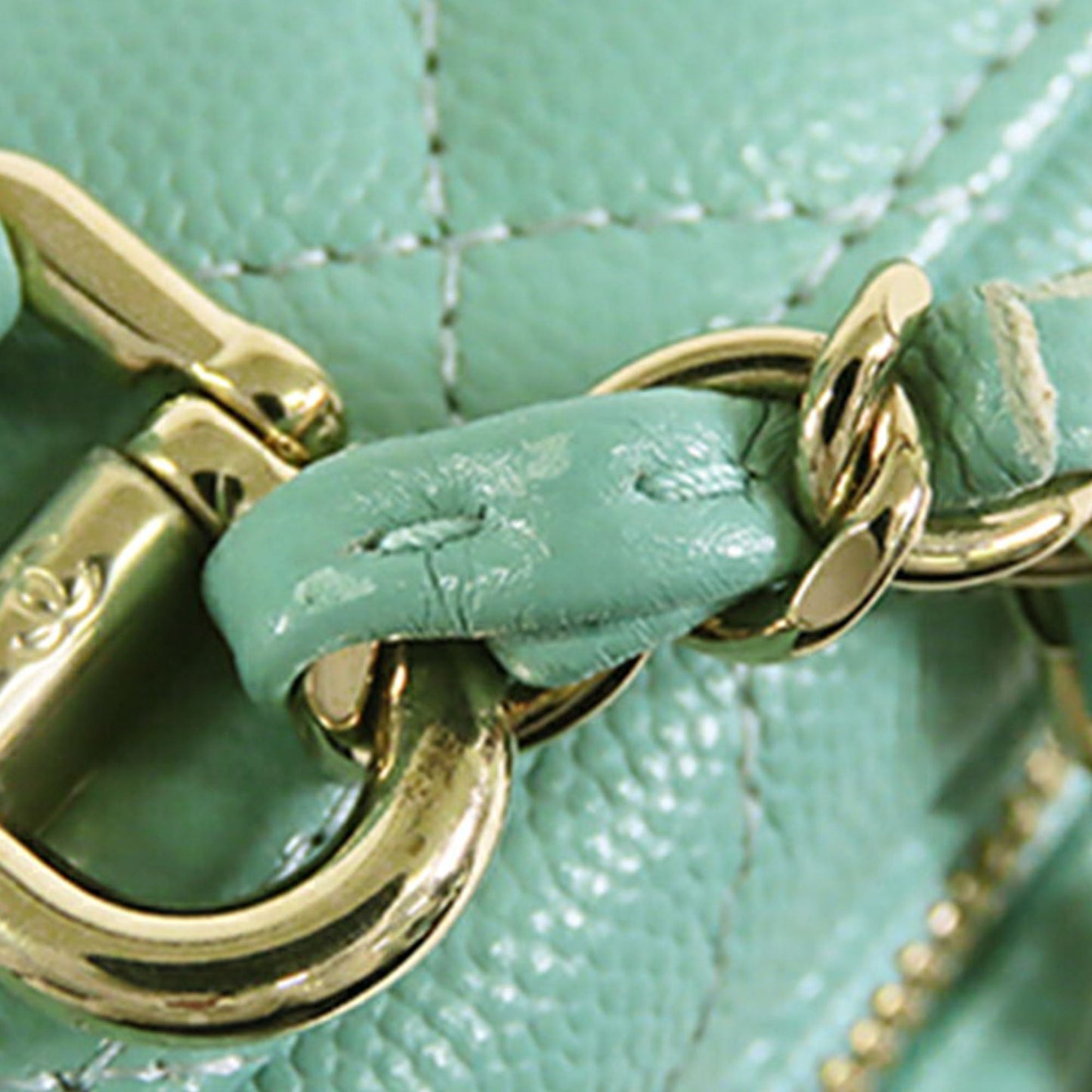 Chanel Small CC Caviar Top Handle Vanity Case with Chain