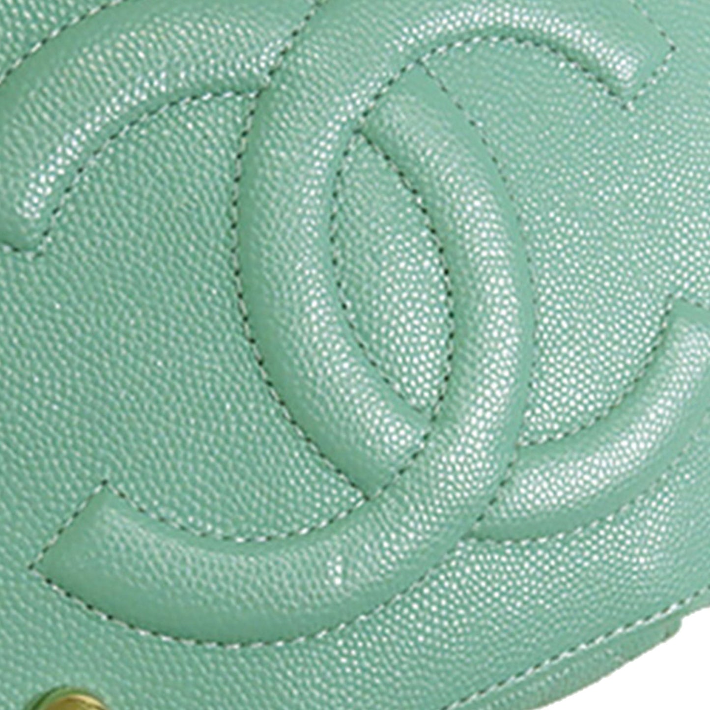 Chanel Small CC Caviar Top Handle Vanity Case with Chain