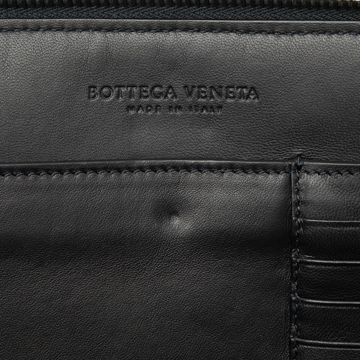 Bottega Veneta Nappa Intrecciato Polka Dot Document Wristlet Clutch — Blue