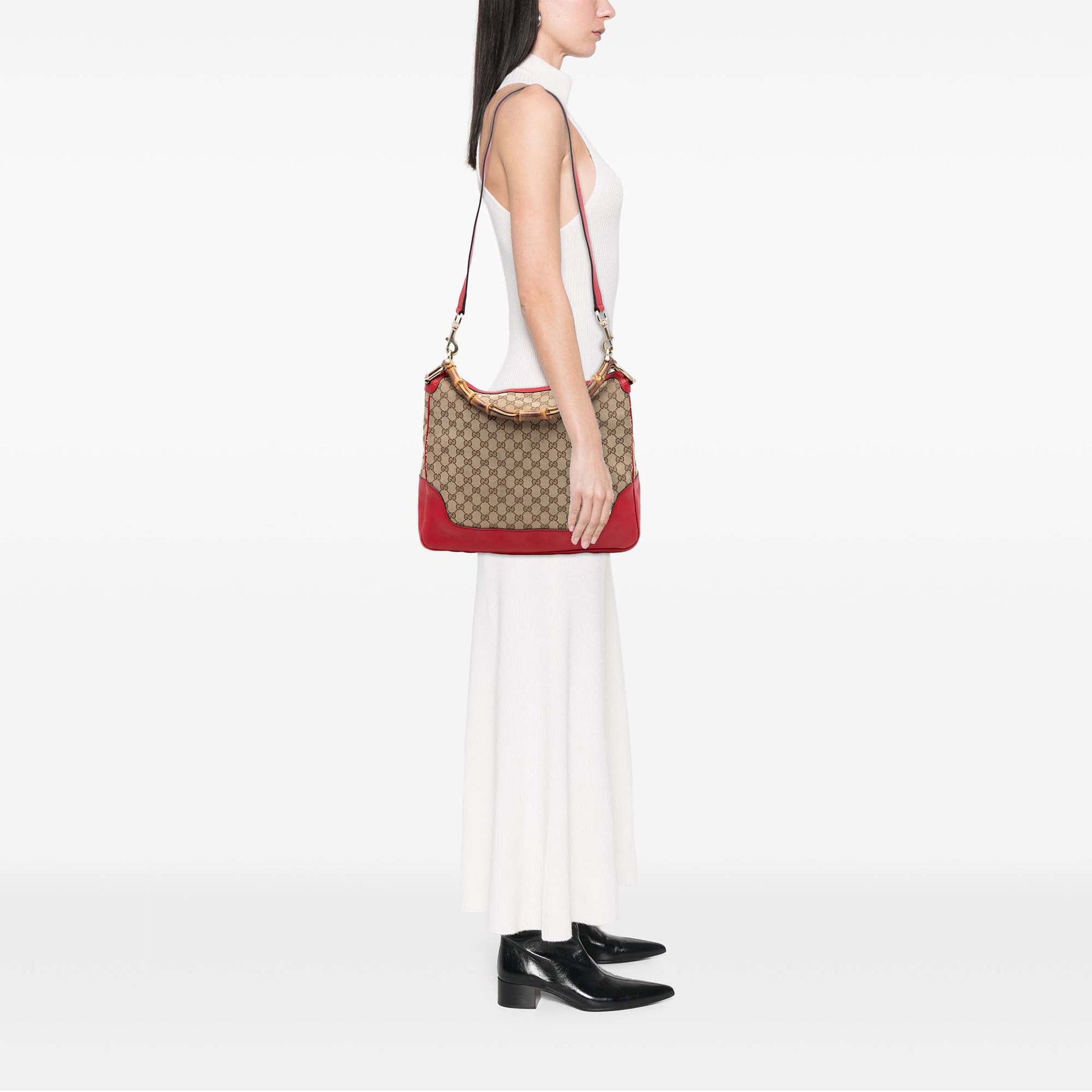 Gucci GG Canvas Bamboo Diana Satchel