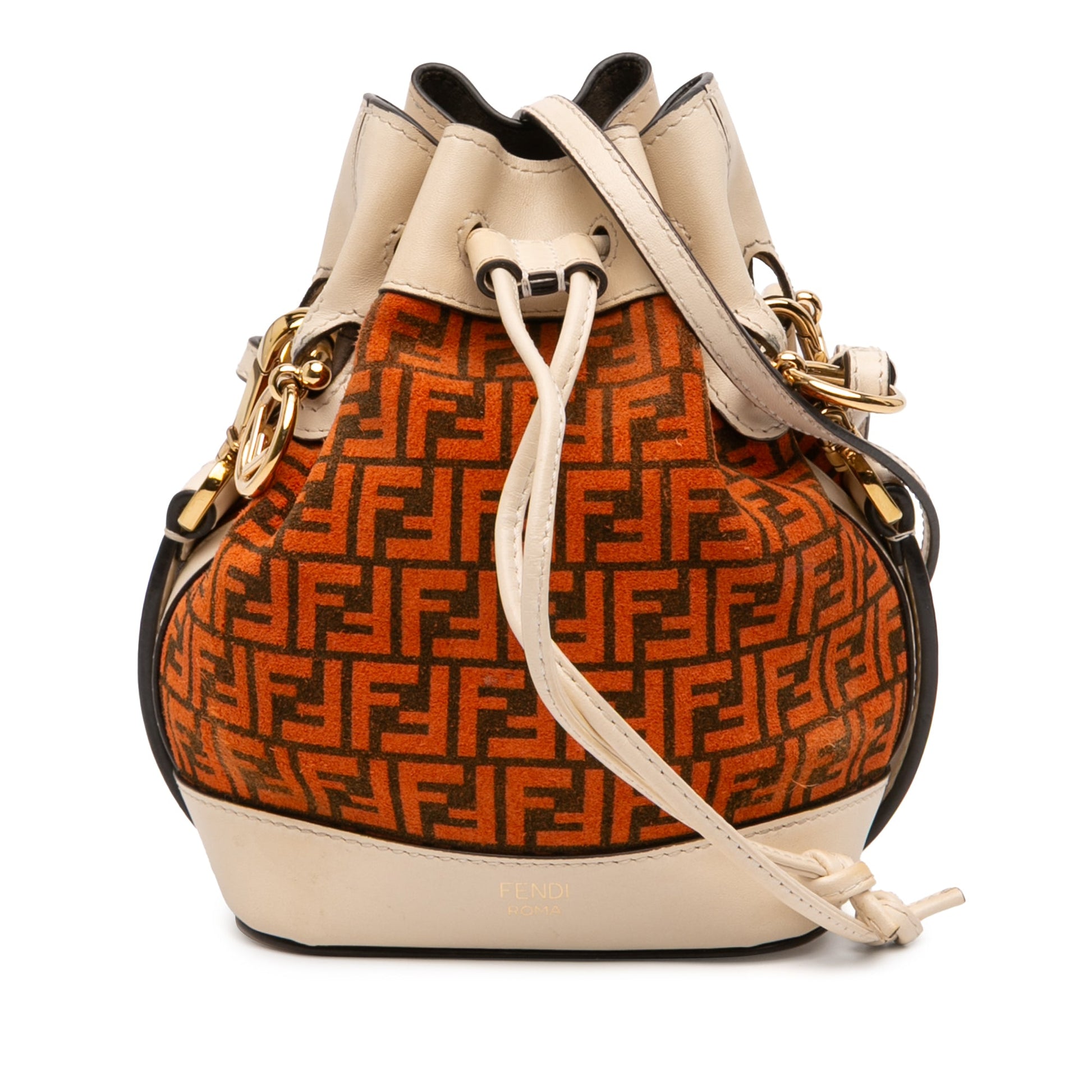 Fendi Mini Zucca Suede Mon Tresor Bucket Bag