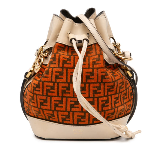 Fendi Mini Zucca Suede Mon Tresor Bucket Bag
