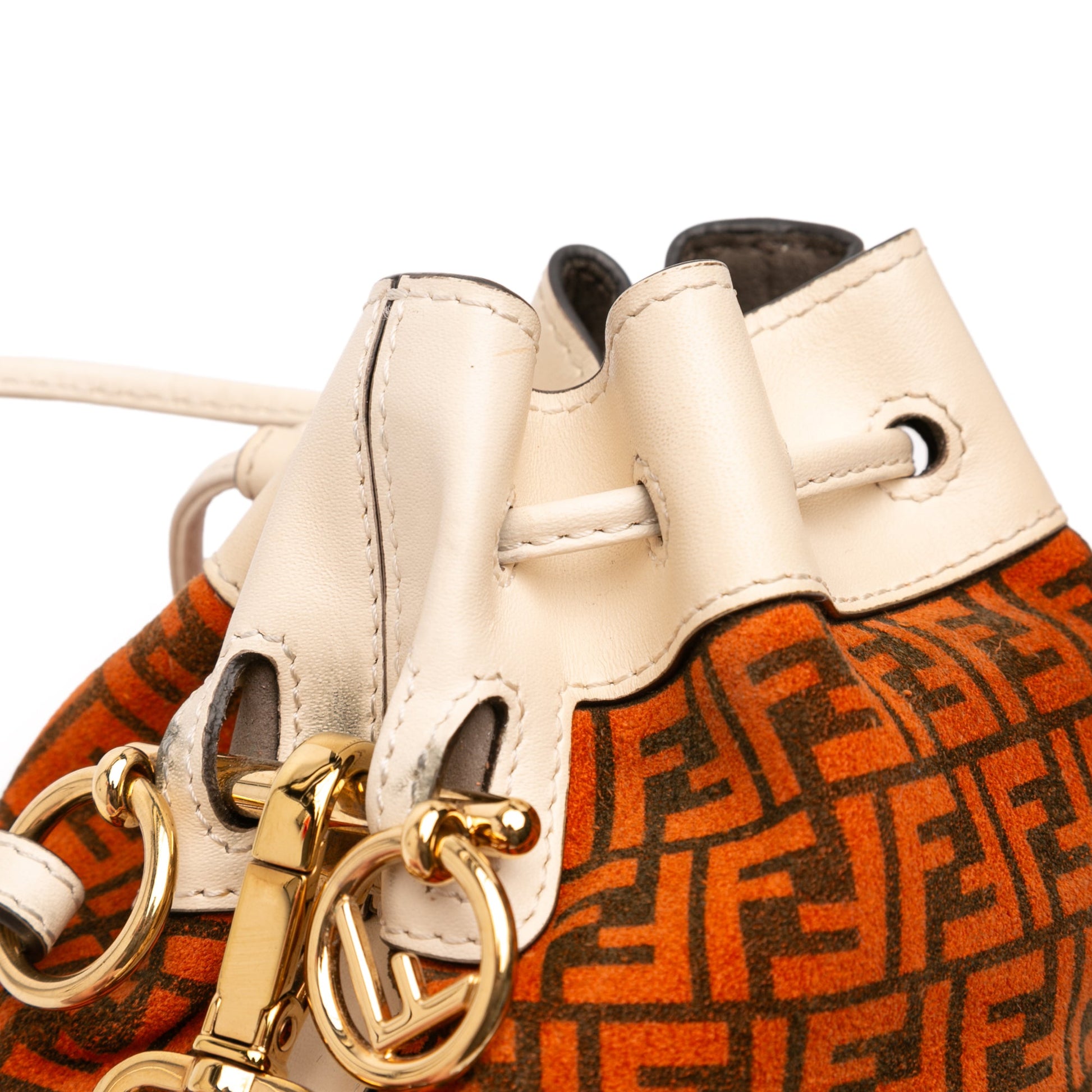 Fendi Mini Zucca Suede Mon Tresor Bucket Bag