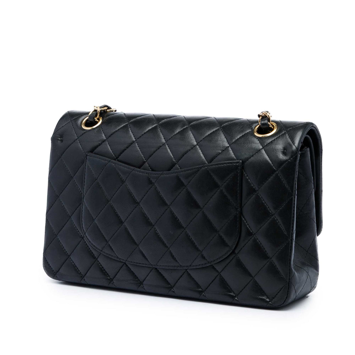 Chanel Medium Classic Lambskin Double Flap — Black