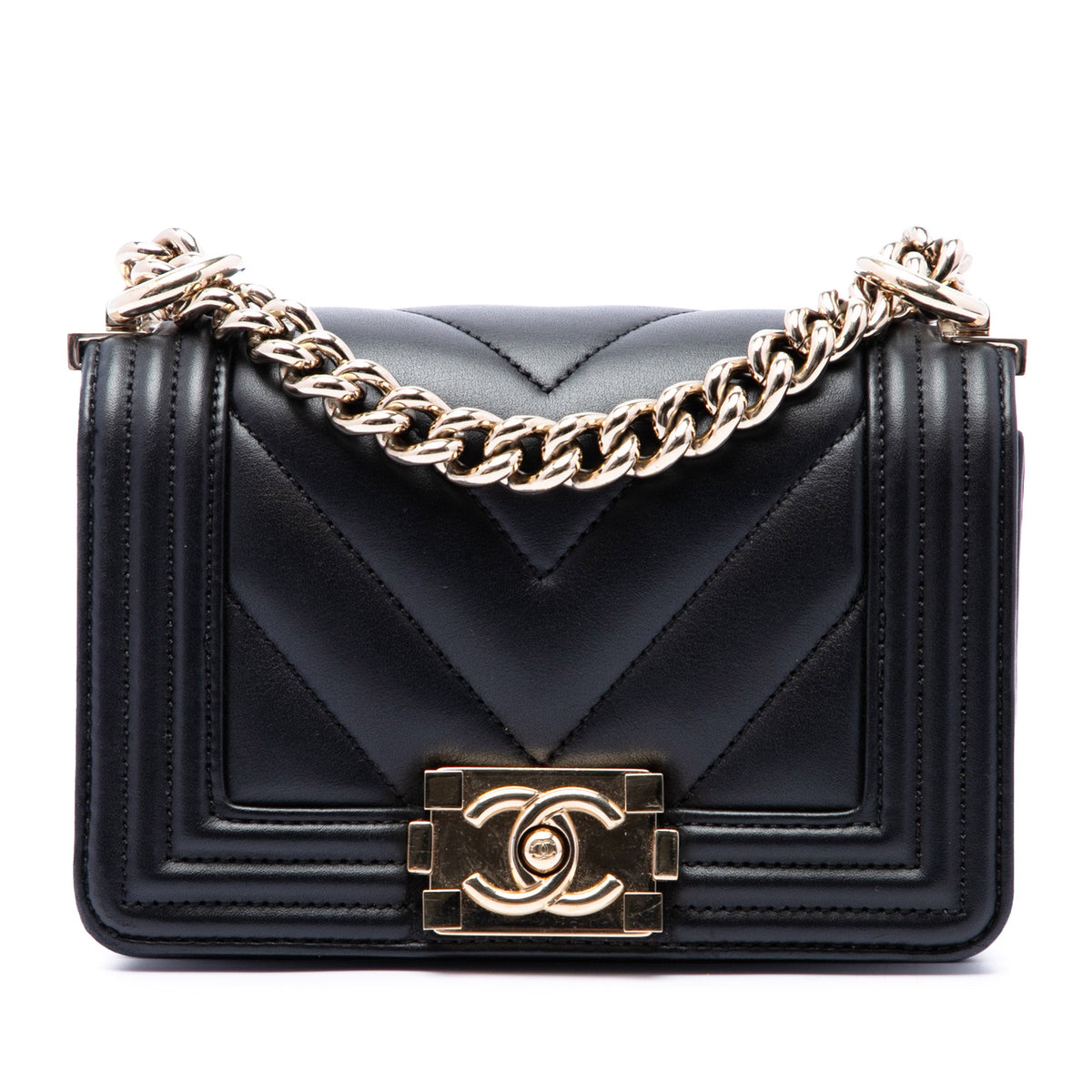 Chanel Mini Chevron Lambskin Boy Flap