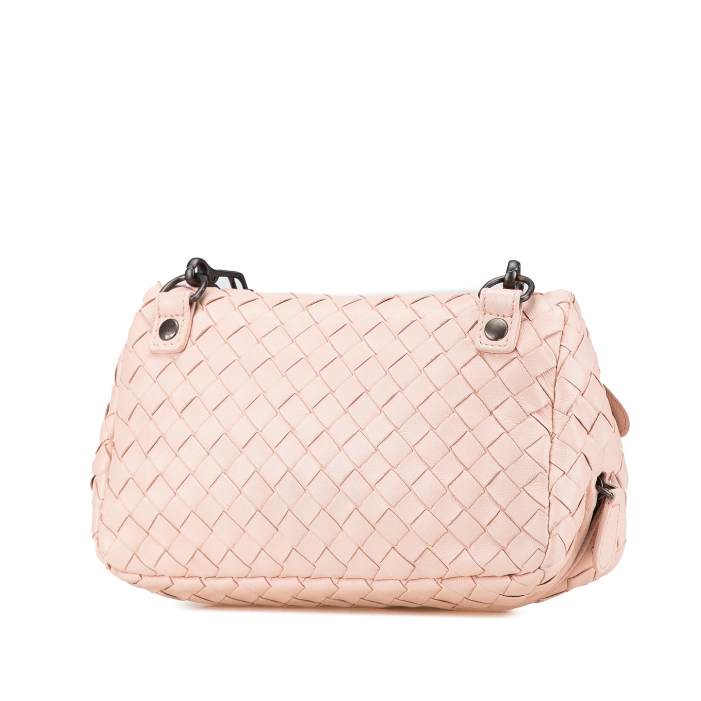 Bottega Veneta Leather Intrecciato Chain Flap Crossbody