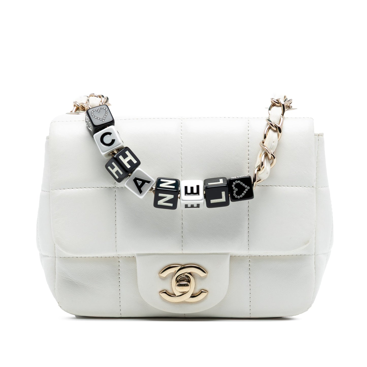 Chanel Mini Quilted Lambskin Resin Crystal Square Monacoco Flap