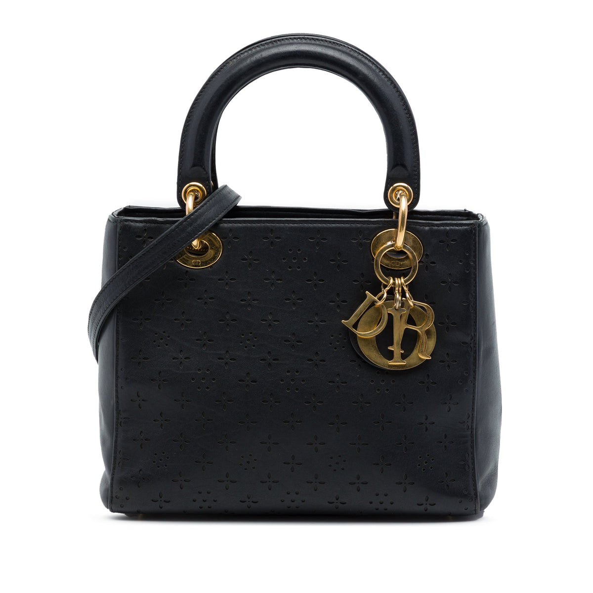 Dior Medium Perforated Calfskin Flower Lady Dior