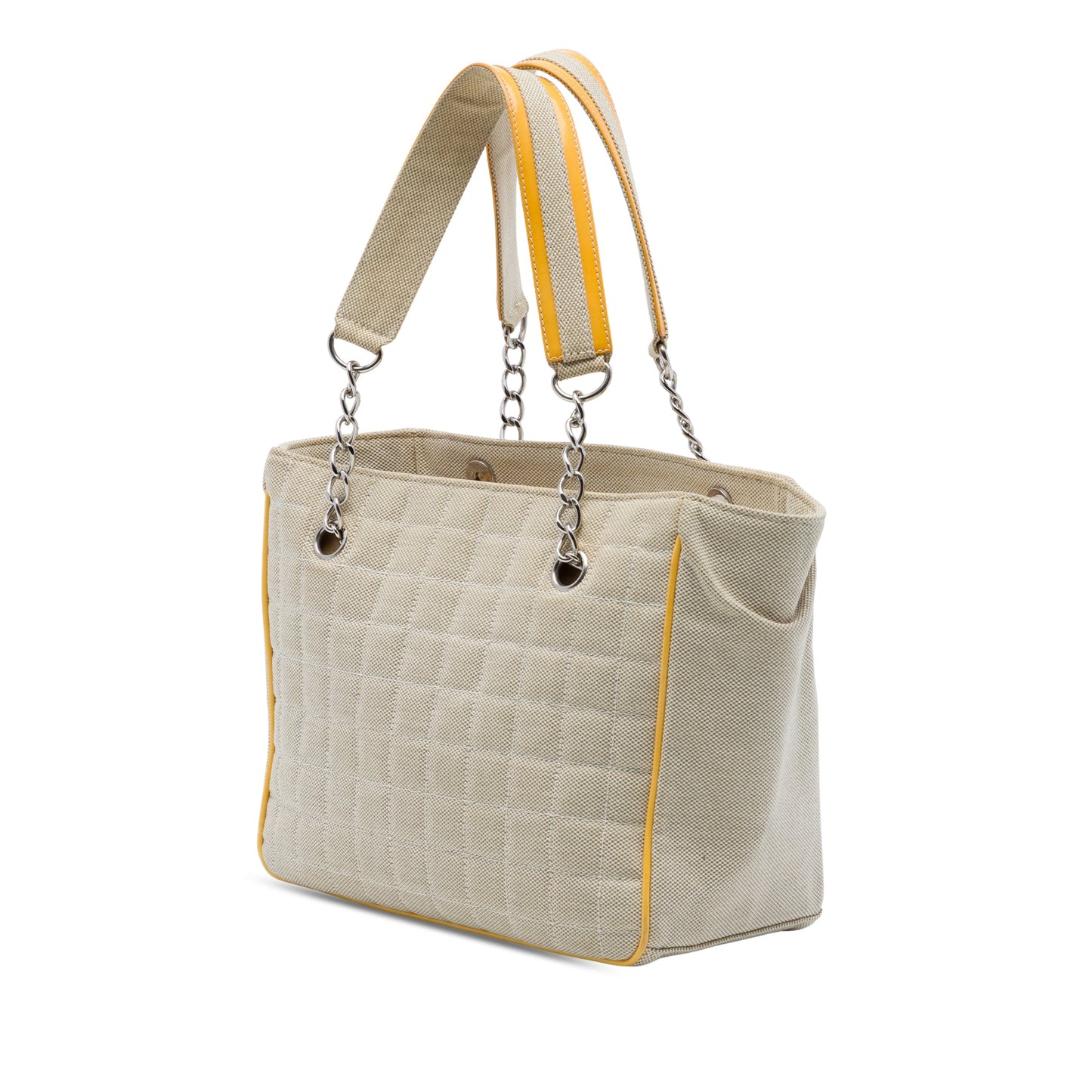 Chanel CC Chocolate Bar Canvas Camellia No. 5 Tote