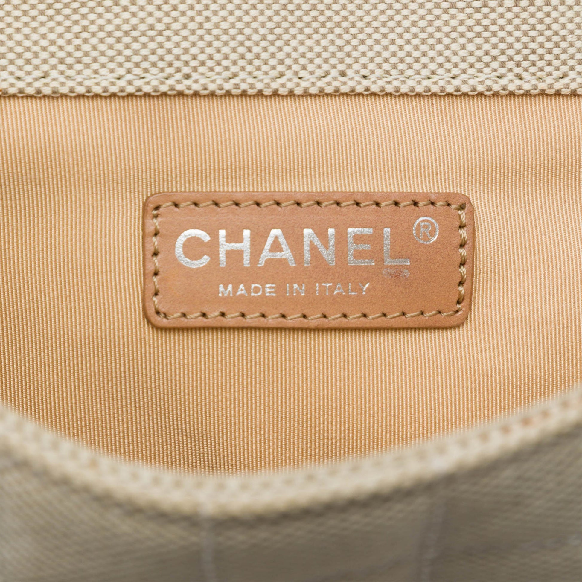 Chanel CC Chocolate Bar Canvas Camellia No. 5 Tote