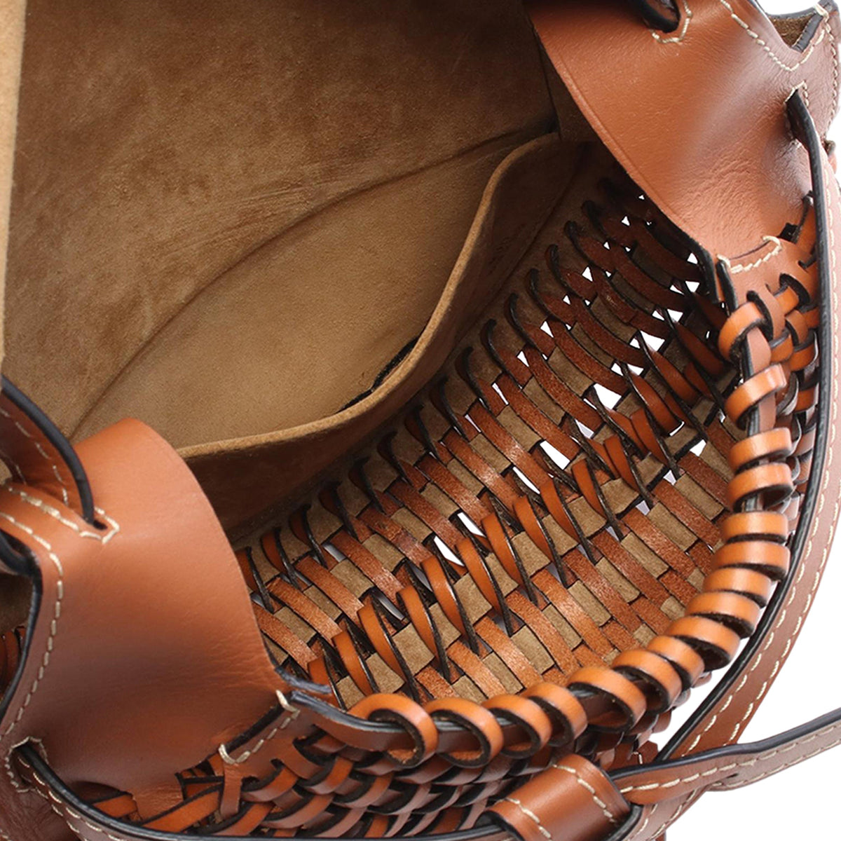 LOEWE Small Leather Gate Crossbody — Brown