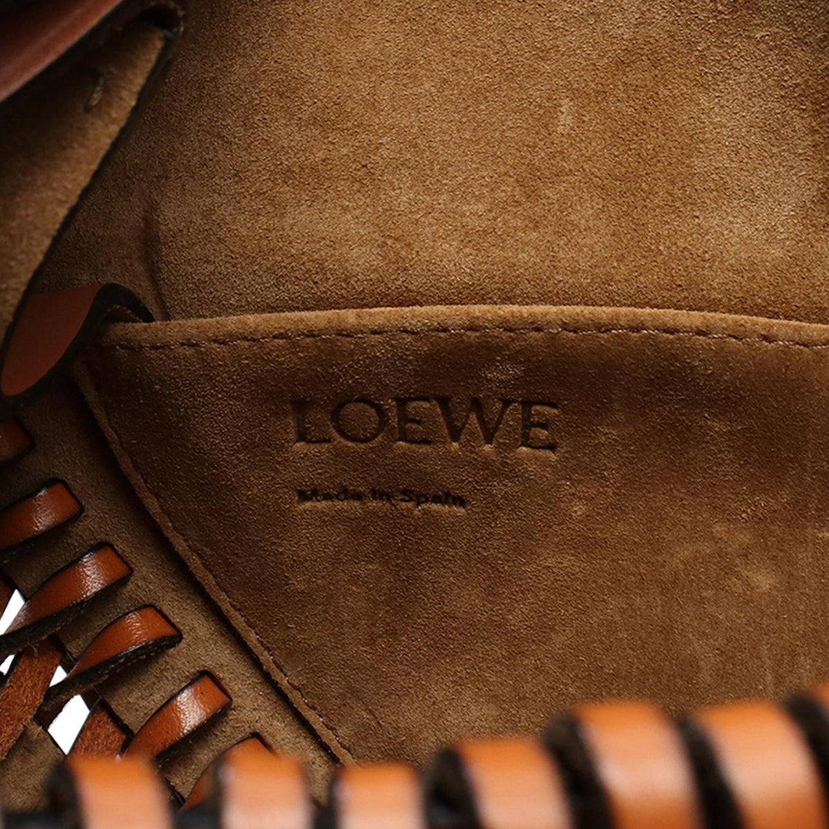 LOEWE Small Leather Gate Crossbody — Brown