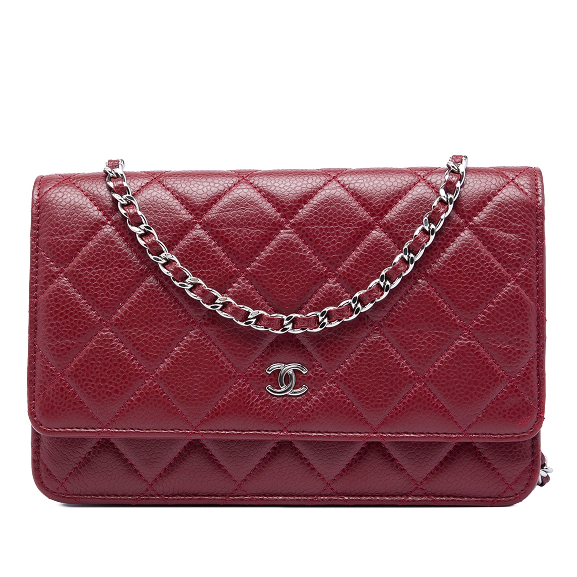 Chanel CC Quilted Caviar Wallet on Chain
