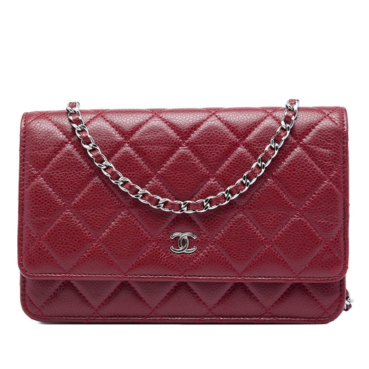 Chanel CC Quilted Caviar Wallet on Chain