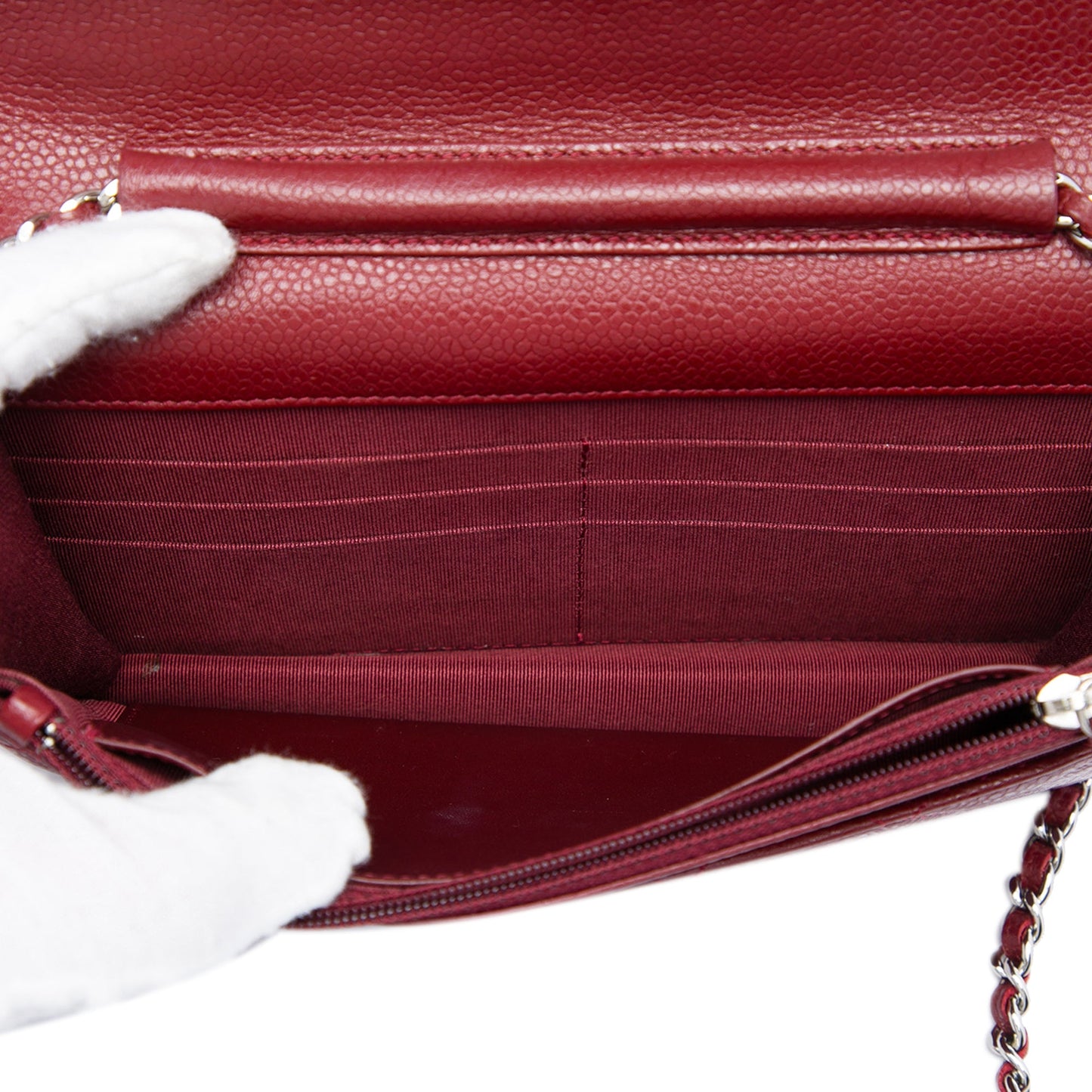 Chanel CC Quilted Caviar Wallet on Chain