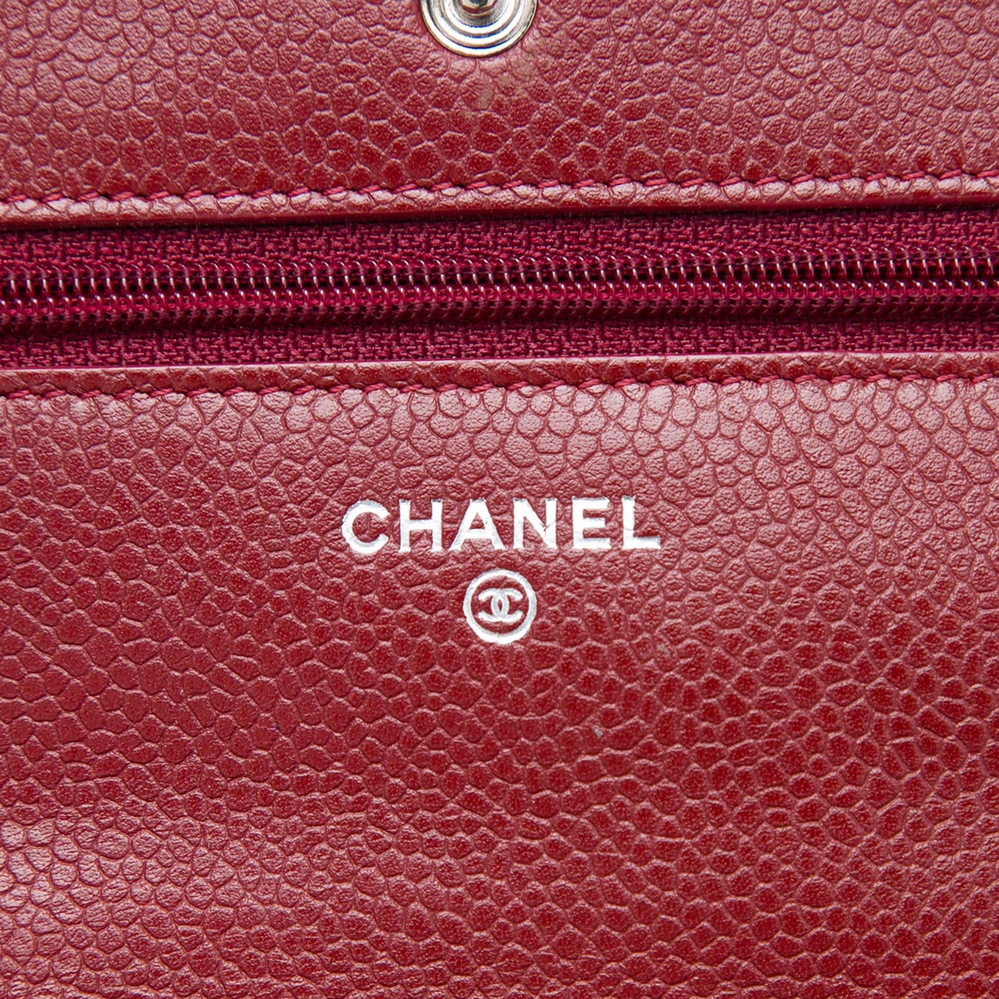 Chanel CC Quilted Caviar Wallet on Chain
