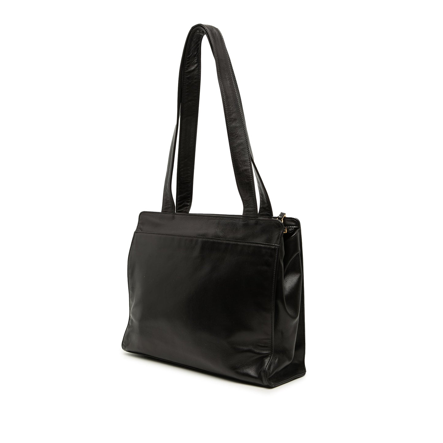 Chanel CC Lambskin Front Zip Pocket Tote