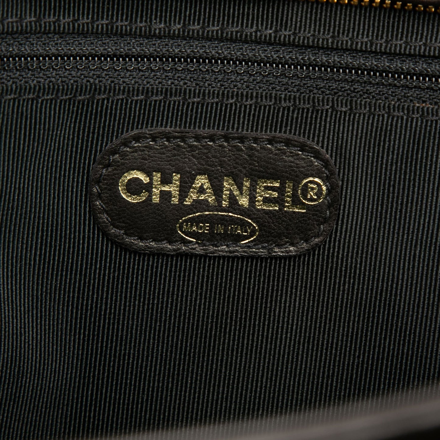 Chanel CC Lambskin Front Zip Pocket Tote
