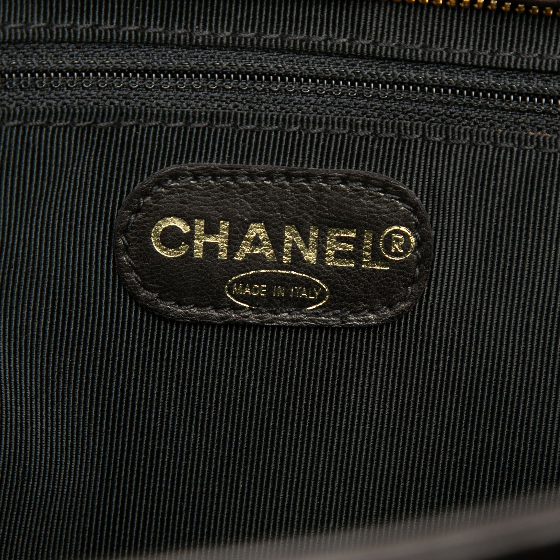 Chanel CC Lambskin Front Zip Pocket Tote