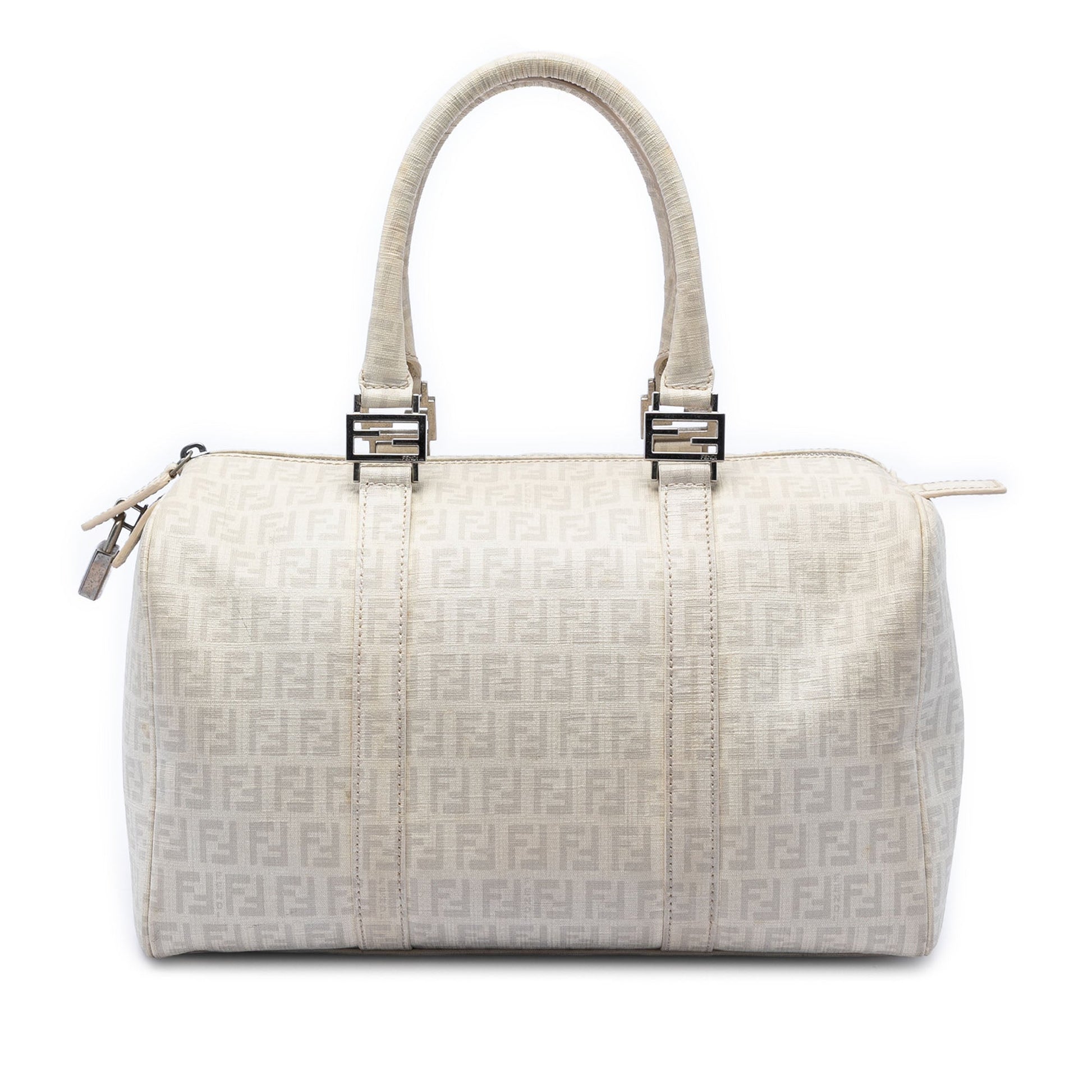 Fendi Zucchino Spalmati Forever Bauletto Boston Bag