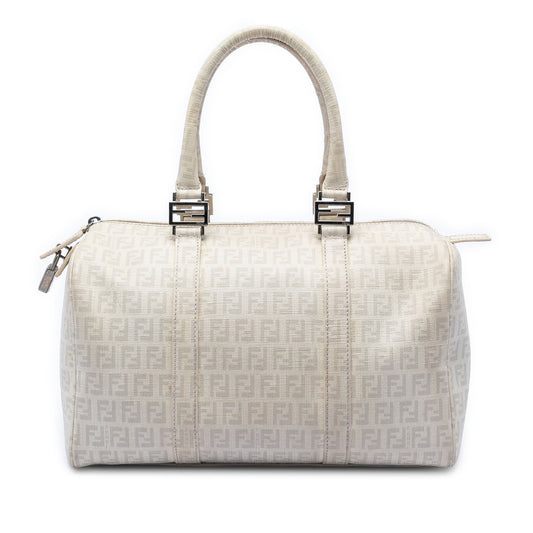 Fendi Zucchino Spalmati Forever Bauletto Boston Bag