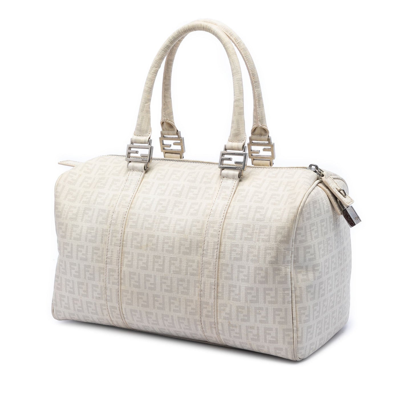 Fendi Zucchino Spalmati Forever Bauletto Boston Bag