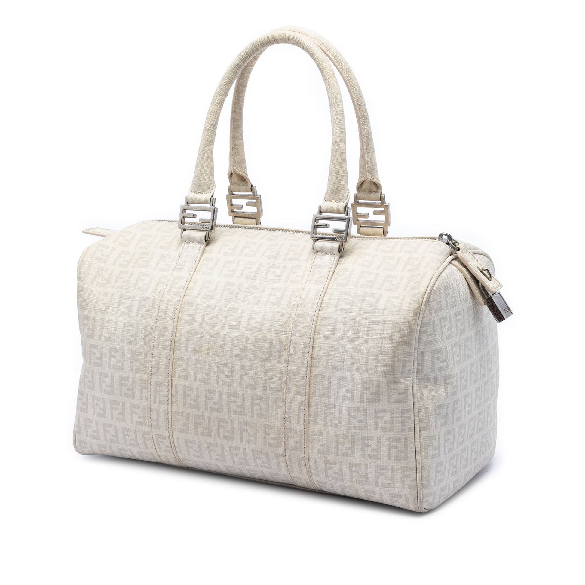 Fendi Zucchino Spalmati Forever Bauletto Boston Bag